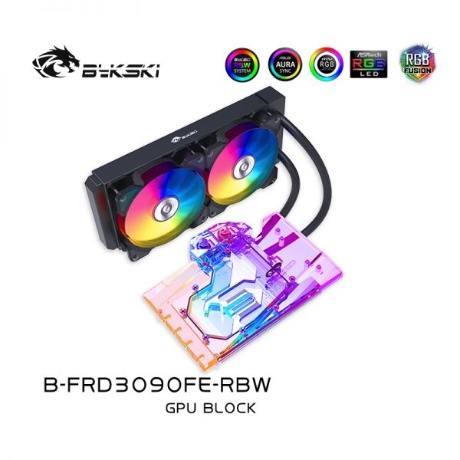 [해외] Bykski B-FRD3090FE-RBW GPU AIO 워터 쿨러 블록 NVIDIA Geforce RTX 3090 파운더 에디