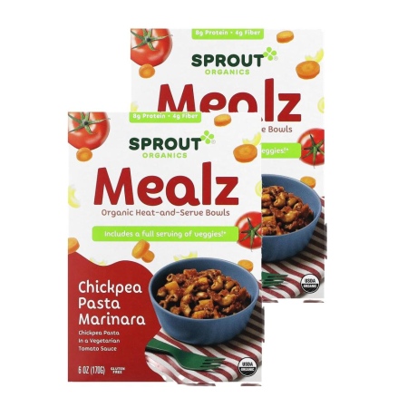 [해외] 스프라우트 멜츠 하트 서브 볼스 치킨페이 파스타 마리나라 170g 2팩 Sprout Mealz Heat Serve Bowls