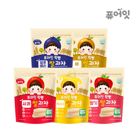 떡뻥 과일맛 5종세트 (사과/바나나/딸기/블루베리/배)