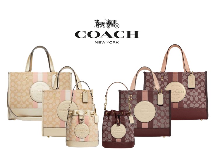 NWT Coach Mini Dempsey Bucket Bag In Signature Jacquard With