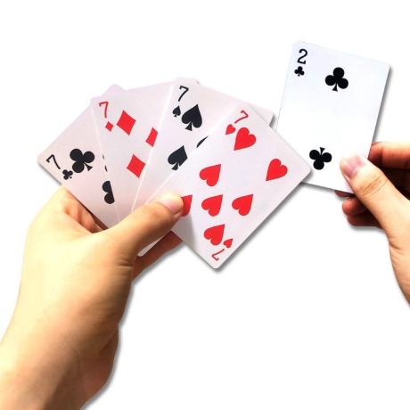 2 방과후마술 card-poker  to 숫자가변하는카드  7 changing 7이2로변하는카드 고급형 포커사이즈 카드마술