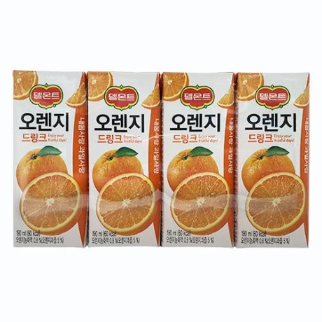 [롯데]델몬트 오렌지 드링크 190ml x 4입