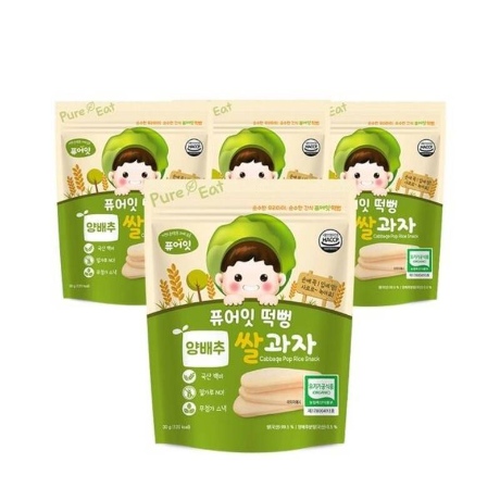 퓨어잇 떡뻥 유기농 양배추 쌀과자 30g x 4봉 SB
