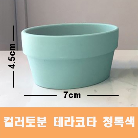 컬러 토분(청록색) 화분 미니토분 다육이 테라코타[지름7Cmx높이4.5Cm] 수입도매:: 위메프