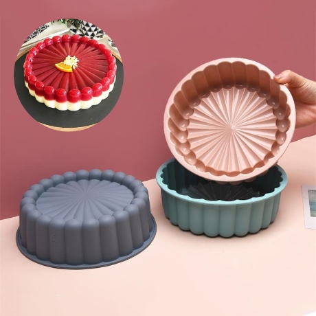 Dropship Silicone Round Pan Charlotte Cakes Baking Pan Sponge Flan