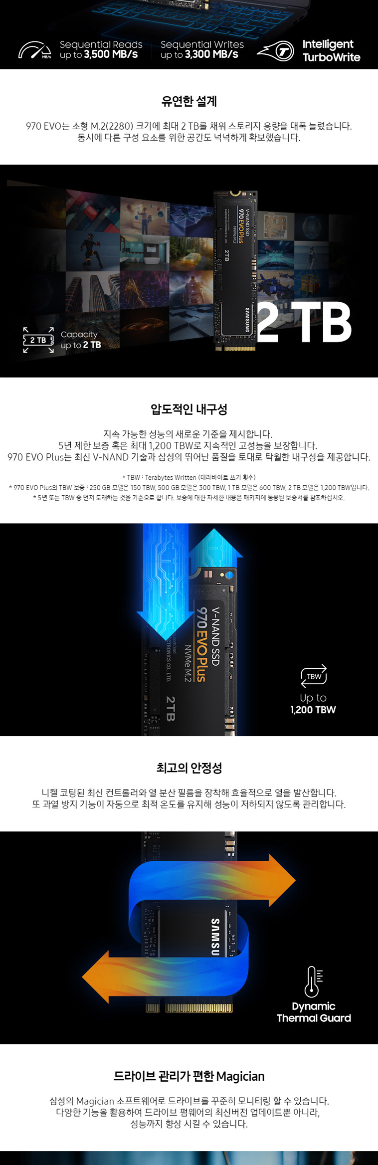 삼성전자 공식인증 M.2 SSD 970 EVO PLUS 1TB NVMe PCIe MZ-V7S1T0BW (정품)-11번가 모바일